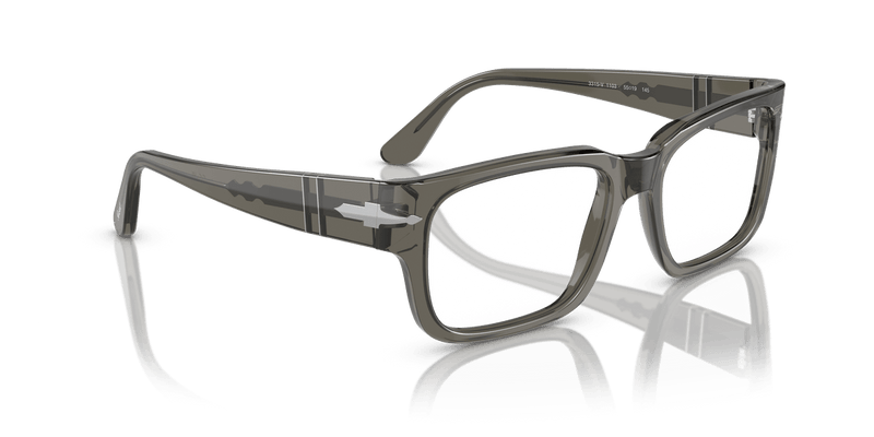 Persol PO3315V in Transparent Taupe Gray / Clear - Temple Detail