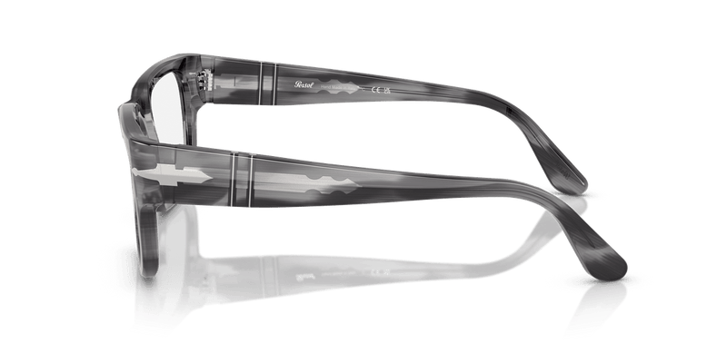 Persol PO3315V in Striped Grey / Clear - Alternate View