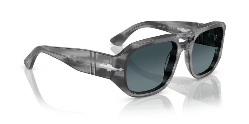 Persol VINCENT PO3373S in Striped Grey / Light Blue Gradient Dark Blue (1192S3) - Alternate View