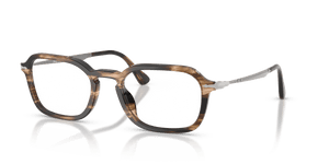 Striped Black & Greish Brown / Clear