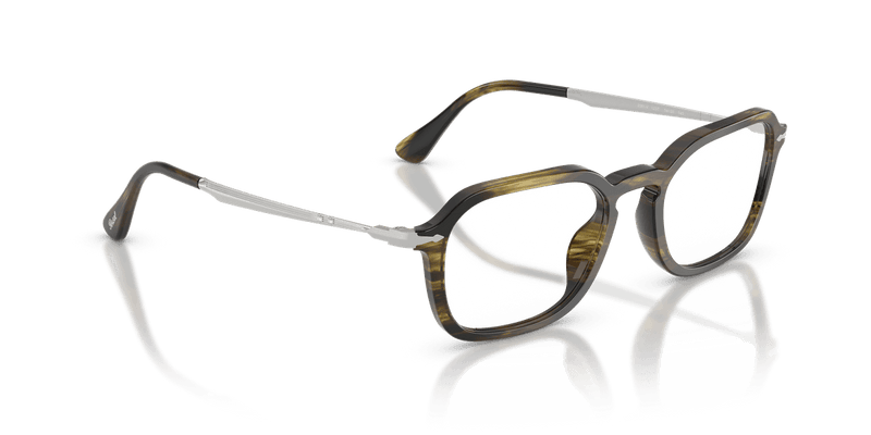 Persol PO3381V in Striped Black & Olive Green / Clear - Alternate View