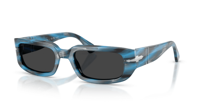 Persol MEL PO3385S in Striped Blue And Grey / Polar Black (123448) - Alternate View