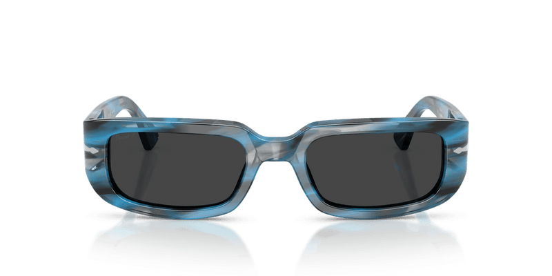 Persol MEL PO3385S in Striped Blue And Grey / Polar Black (123448) - Alternate View
