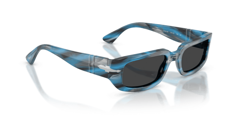 Persol MEL PO3385S in Striped Blue And Grey / Polar Black (123448) - Alternate View