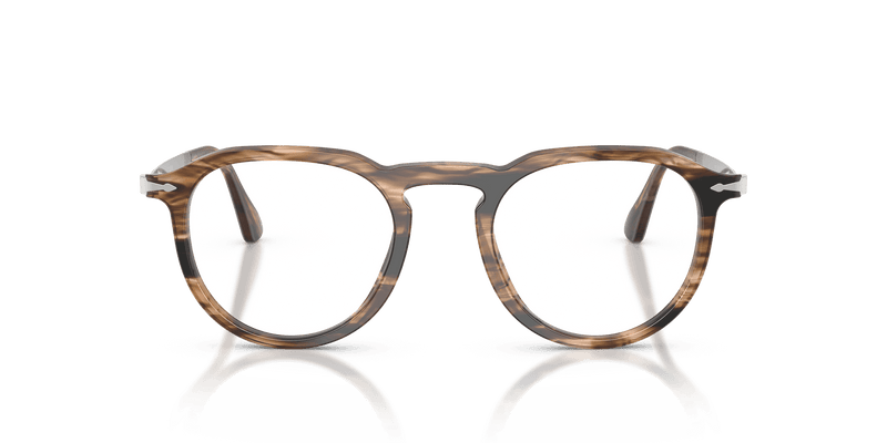 Persol PIER PO3387V in Striped Black & Greish Brown / Clear (1236) - Alternate View