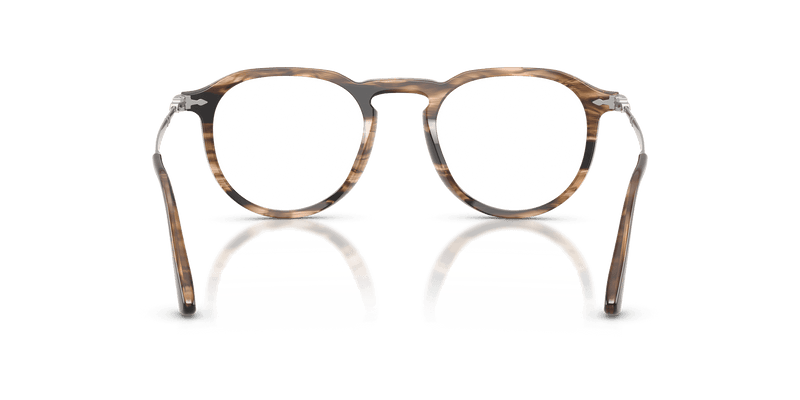 Persol PIER PO3387V in Striped Black & Greish Brown / Clear (1236) - Alternate View