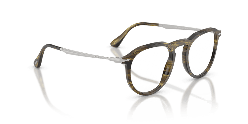 Persol PIER PO3387V in Striped Black & Olive Green / Clear (1237) - Back View