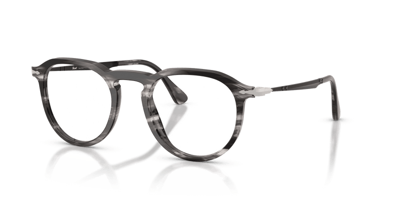 Persol PIER PO3387V in Striped Black & Grey / Clear (1238) - Alternate View