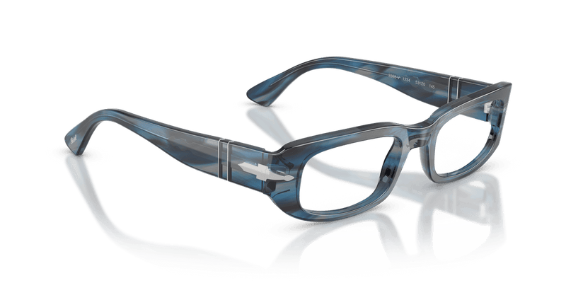 Persol PO3388V in Striped Blue And Grey / Clear - Alternate View