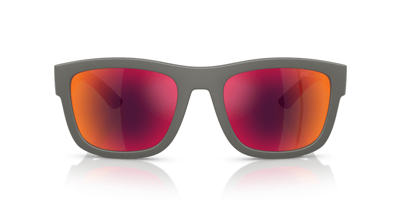 Prada Linea Rossa PS 01ZS in Silver Grey / Brown Mirror Orange (16X02U) - Back View