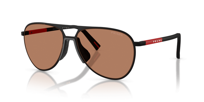 Prada Linea Rossa PS 53ZS in Black Rubbered / Brown (DG020D) - Alternate View