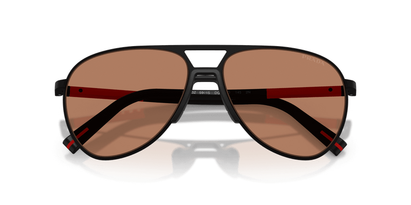 Prada Linea Rossa PS 53ZS in Black Rubbered / Brown (DG020D) - Alternate View