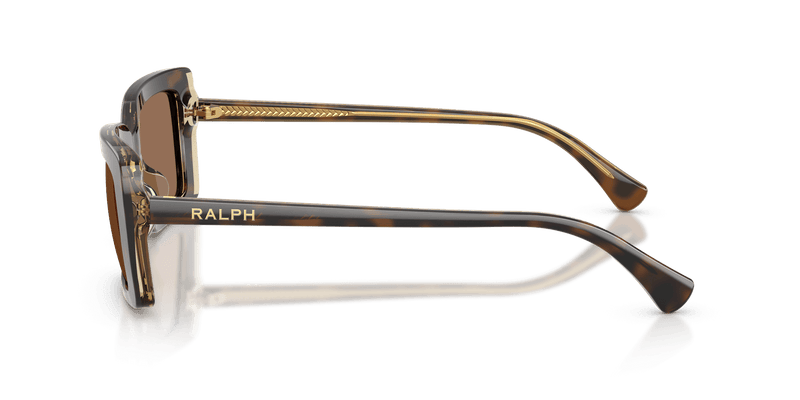 Ralph RA5342U in Dark Havana On Transparent / Brown (629473) - Temple Detail