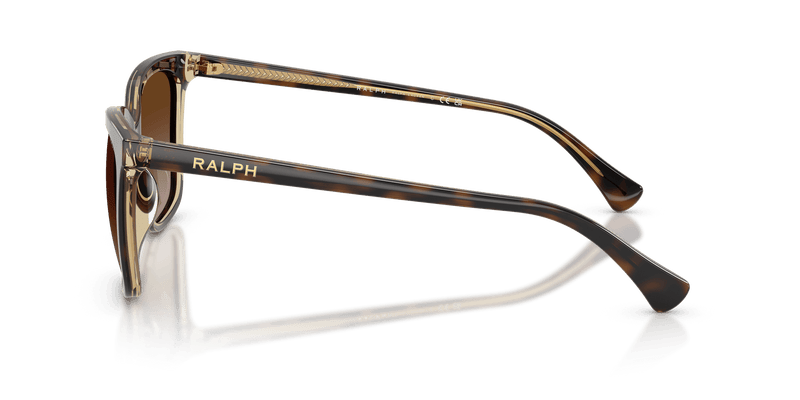 Ralph RA5343U in Dark Havana On Transparent / Gradient Brown (629413) - Temple Detail