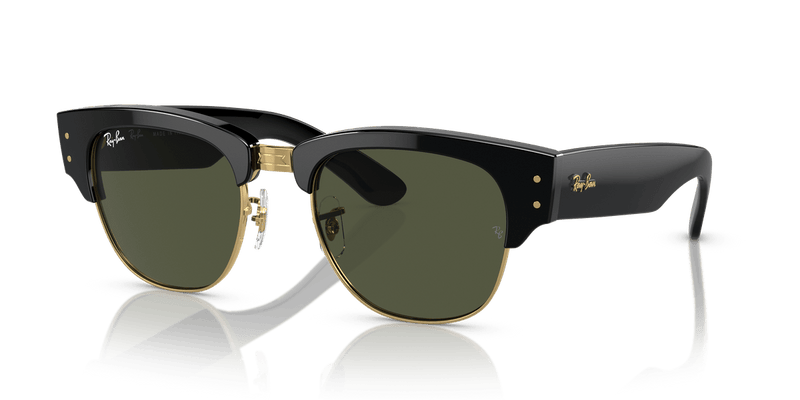 Ray-Ban MEGA CLUBMASTER RB0316S in Black On Gold / G-15 Green - Front View