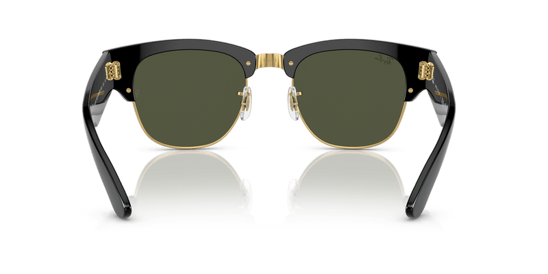 Ray-Ban MEGA CLUBMASTER RB0316S in Black On Gold / G-15 Green - Back View