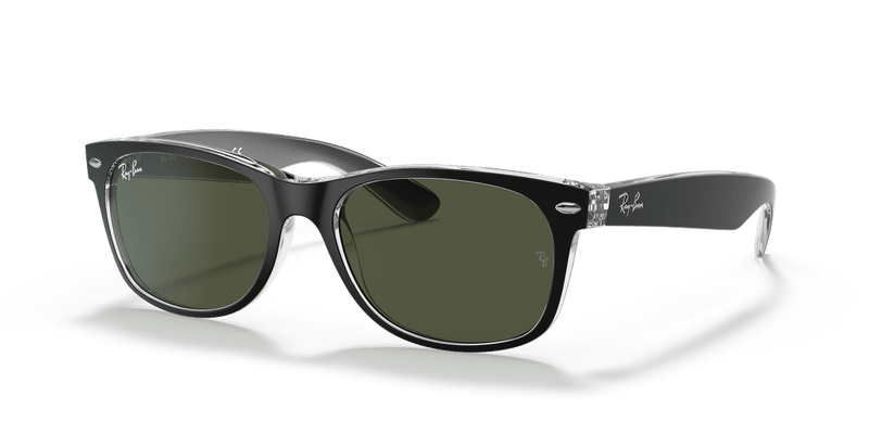 Ray-Ban NEW WAYFARER RB2132 in Black On Transparent / G-15 Green - Alternate View