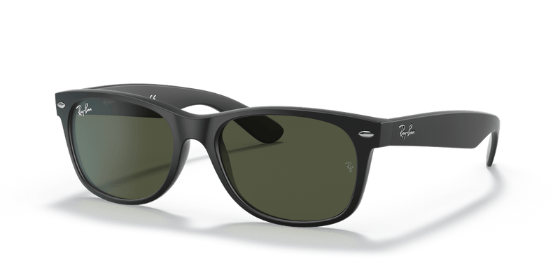 Ray-Ban NEW WAYFARER RB2132 in Rubber Black / G-15 Green - Alternate View