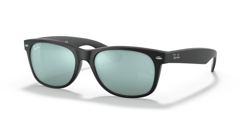 Ray-Ban NEW WAYFARER RB2132 in Rubber Black / Silver Flash - Alternate View