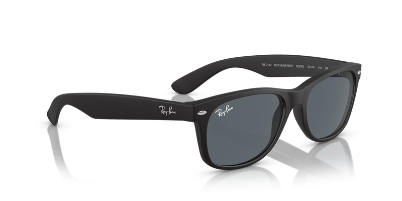 Ray-Ban NEW WAYFARER RB2132 in Rubber Black / Blue - Alternate View