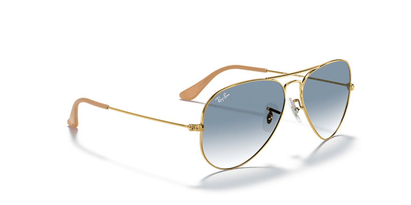 Ray-Ban AVIATOR LARGE METAL RB3025 in Arista Gold / Light Blue - Alternate View