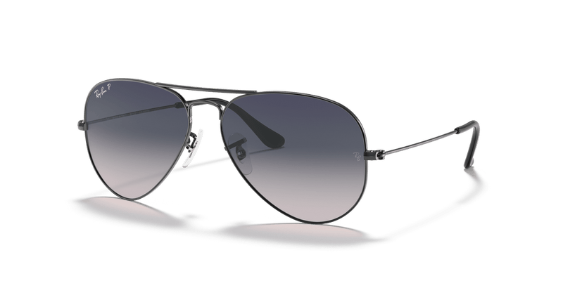 Ray-Ban AVIATOR LARGE METAL RB3025 in Gunmetal / Blue Gradient Polarized - Front View