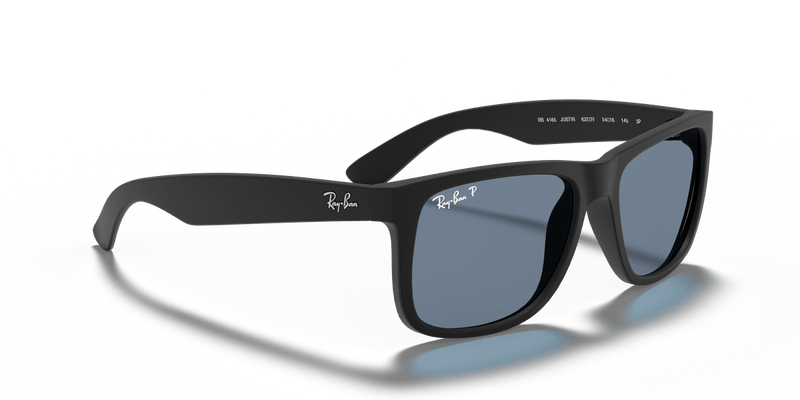 Ray-Ban JUSTIN RB4165 in Rubber Black / Dark Blue Polarized - Alternate View