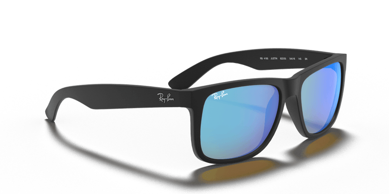 Ray-Ban JUSTIN RB4165 in Rubber Black / Blue Mirror - Alternate View