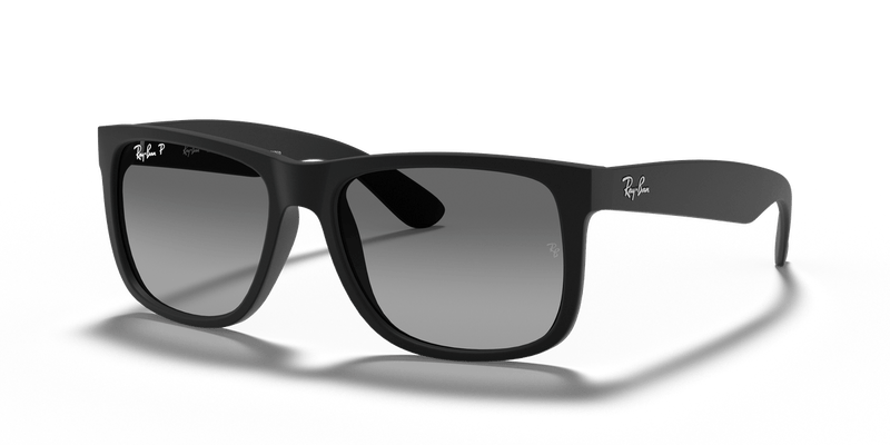 Ray-Ban JUSTIN RB4165 in Rubber Black / Light Grey Polarized - Alternate View