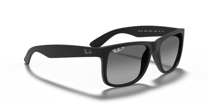 Ray-Ban JUSTIN RB4165 in Rubber Black / Light Grey Polarized - Alternate View
