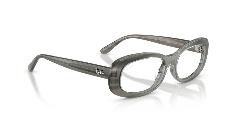 Ray-Ban RX2221V in Striped Grey / Clear - Alternate View
