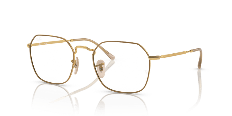 Ray-Ban JIM RX3694V in Beige On Gold / Clear - Alternate View