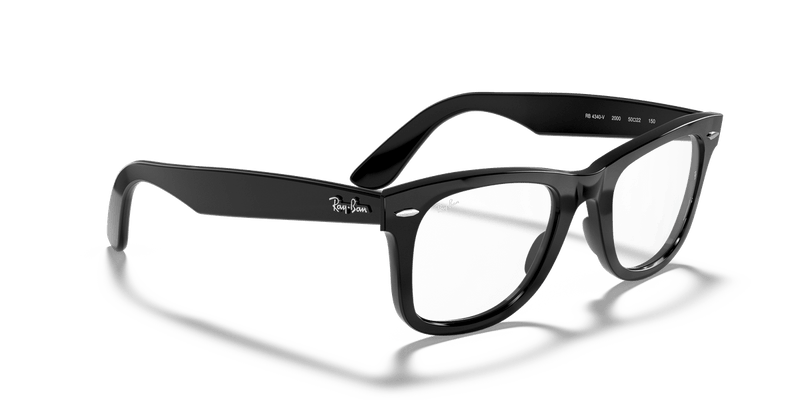 Ray-Ban WAYFARER EASE RX4340V in Black / Clear - Temple Detail