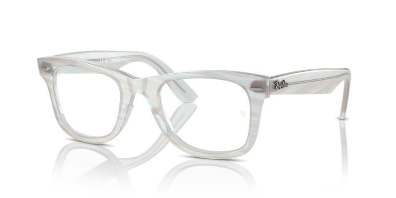Ray-Ban WAYFARER EASE RX4340V in Photo Striped Light Blue / Clear - Alternate View