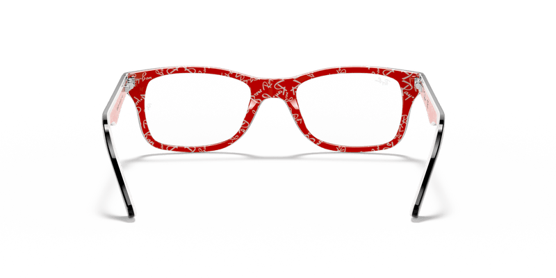 Ray-Ban RX5228 in Black On Red / Clear - Alternate View