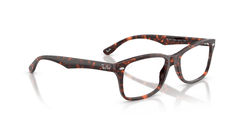 Ray-Ban RX5228 in Havana Red Turtle / Clear - Temple Detail