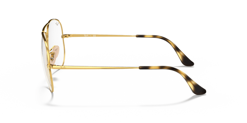 Ray-Ban AVIATOR RX6489 in Arista Gold / Clear - Side View