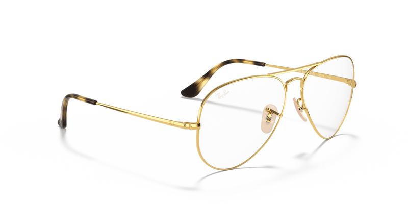 Ray-Ban AVIATOR RX6489 in Arista Gold / Clear - Temple Detail