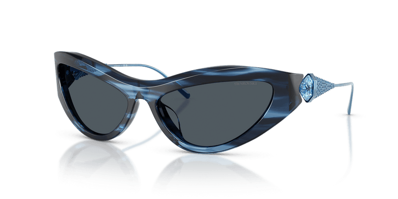 Swarovski SK6046 in Striped Blue / Dark Grey (109087) - Alternate View