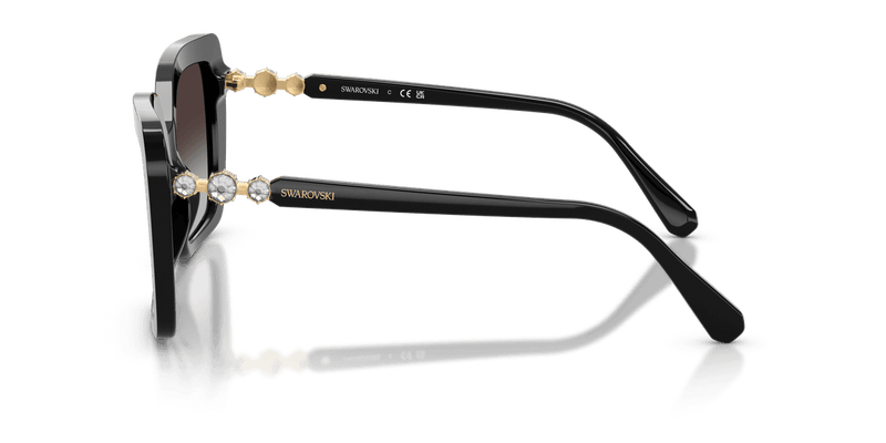 Swarovski SK6049 in Black / Gradient Grey (10018G) - Temple Detail