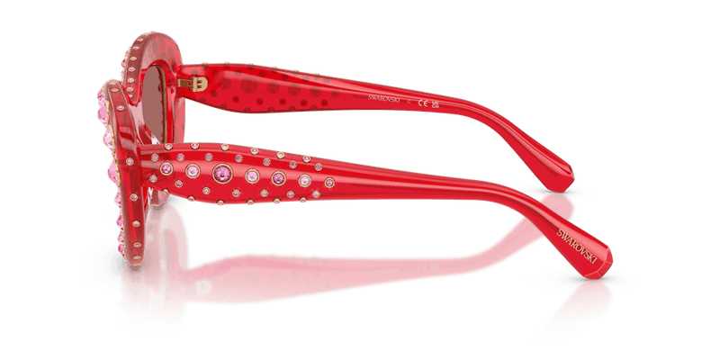 Swarovski SK6060 in Transparent Red / Dark Violet (110369) - Temple Detail