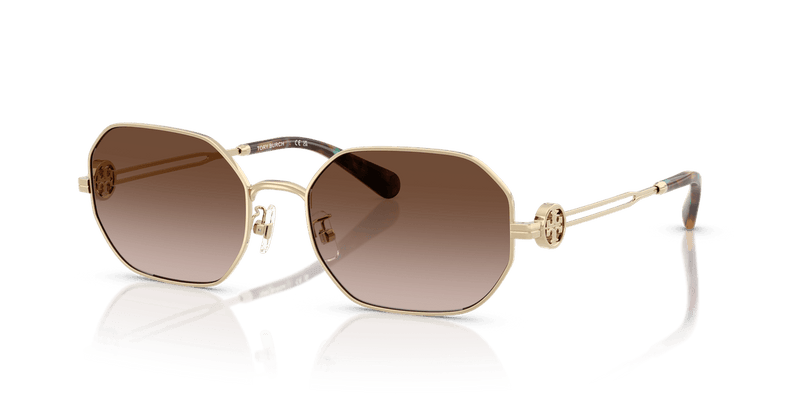 Tory Burch TY6113 in Shiny Light Gold / Brown Gradient (334613) - Front View