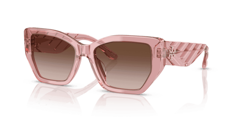 Tory Burch TY7187U in Transparent Light Pink / Brown Gradient (202113) - Front View