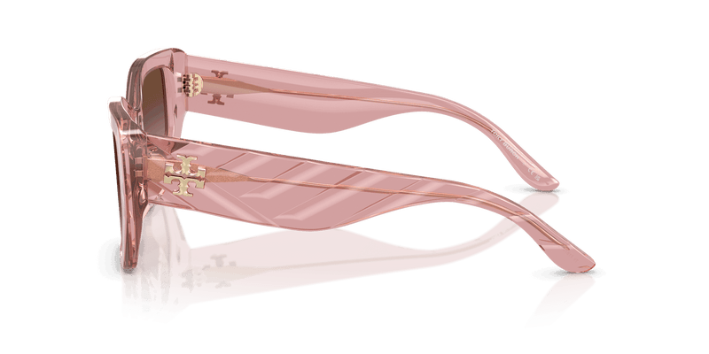 Tory Burch TY7187U in Transparent Light Pink / Brown Gradient (202113) - Temple Detail