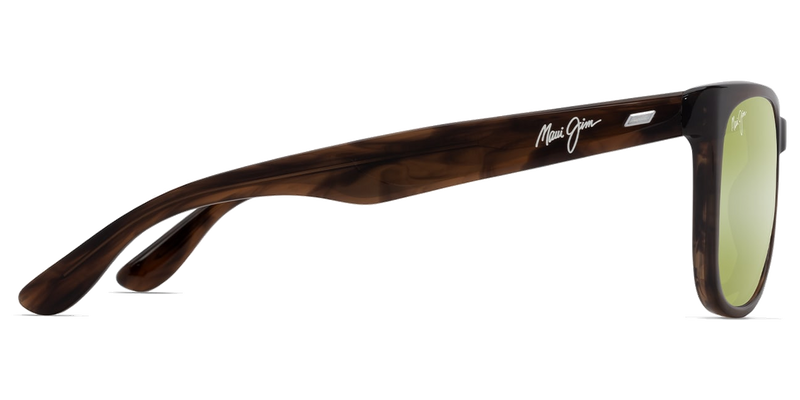Maui Jim Kikonia XL in Shiny Melange Brown Classic Havana / Maui HT™ (HT693-10A) - Temple Detail