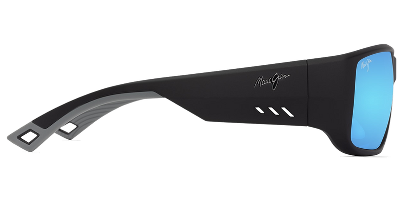 Maui Jim Keha Asian Fit in Matte Black / Blue Hawaii (B664-02) - Temple Detail