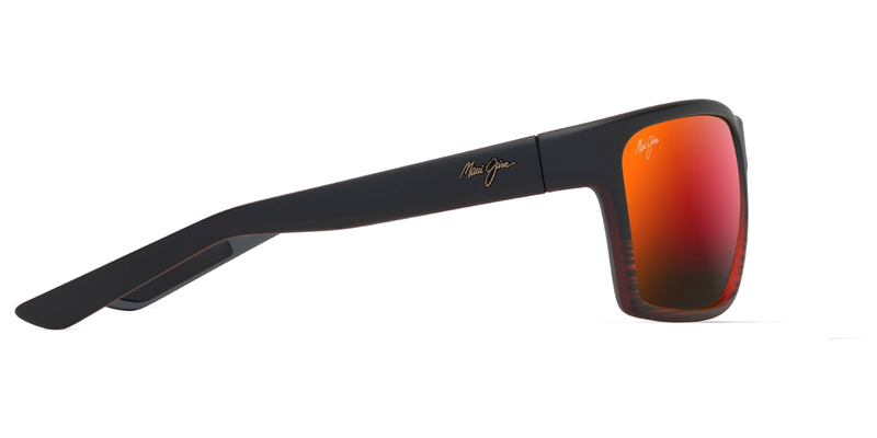 Maui Jim Alenuihaha in Burgundy Stripe / HAWAII LAVA™ (RM839-07C) - Temple Detail