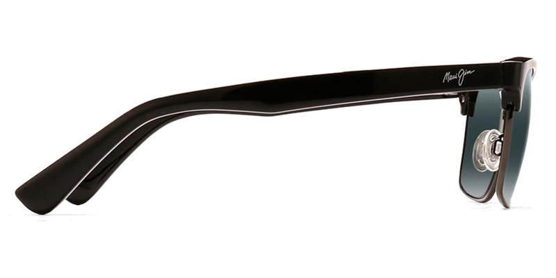 Maui Jim Kawika in Black Gloss with Antique Pewter / Neutral Grey (257-17C) - Back View