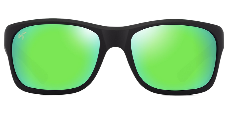 Maui Jim ‘Ano Nui in Matte Black with Green Interior / MAUIGreen® (GM681-02A) - Temple Detail
