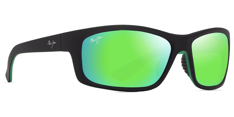 Maui Jim Kanaio Coast in Matte Black / Green / MAUIGreen® (GM766-02) - Temple Detail
